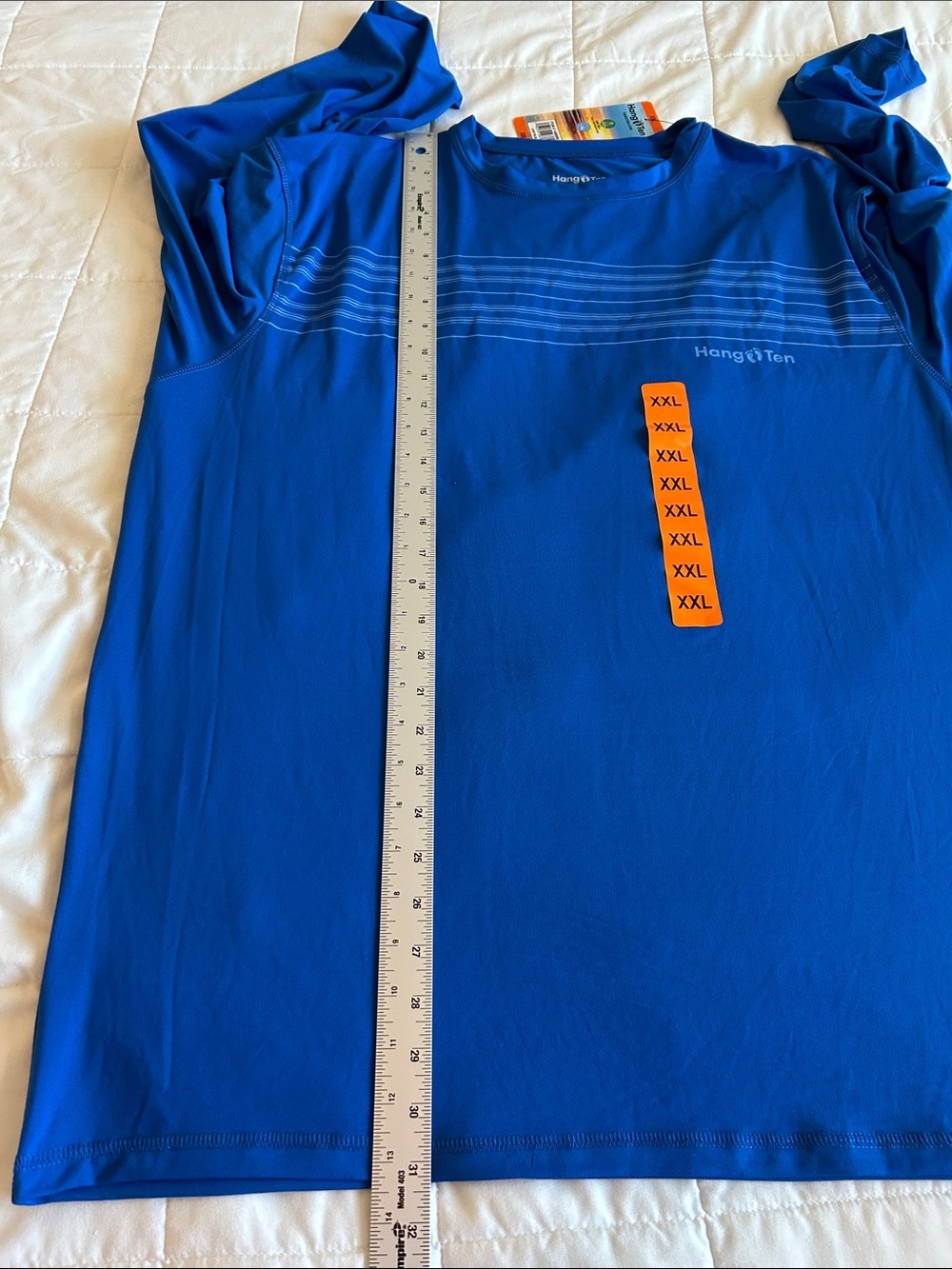 NWT Hang Ten Men's Long-Sleeve Performance Tee in Royal Blue XXL - Picture 5 of 7